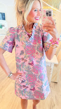 Mauve Floral Jacquard Shift Dress