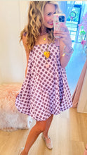 Purple Polka Dot Bubble Hem Dress