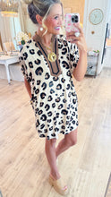 Off White Leopard Dolman Sleeve Mini Dress