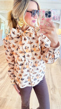 Beige Cowboy Hat Printed Top