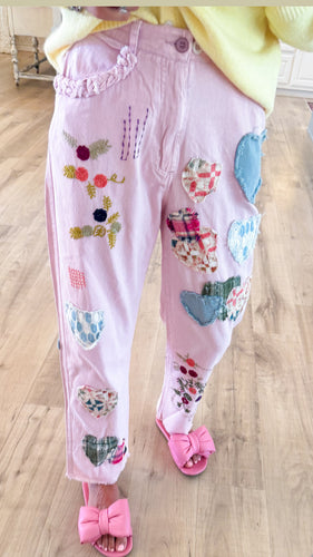 Pink Multi Patchwork Pants