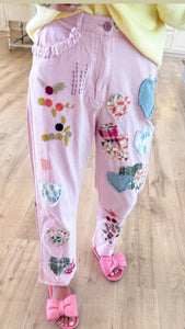 Pink Multi Patchwork Pants