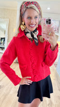Red Scallop Tweed Jacket