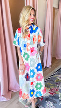 RESTOCK White Multi Floral Scallop Trim Midi Dress