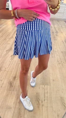 Blue Gingham Skort