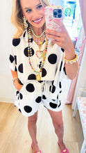 White and Black Polka Dot Short Set