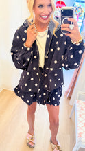 Navy and Pink Polka Dot Windbreaker Skort Set