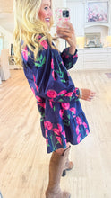 Navy Mix Floral Babydoll Tunic Dress