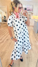 Off White Polka Dot Button Down Midi Dress