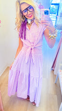 Purple Gingham Front Tie Top