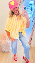 Yellow Stripe Button Down Top
