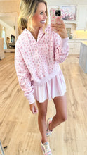 Pink Floral Front Snap Button Hoodie