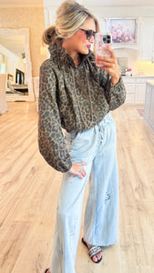 Chocolate Leopard Zip Up Jacket