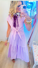 Purple Gingham Front Tie Top
