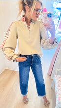 Beige and Taupe Accent Pullover