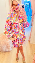 THML Multi Pattern Long Sleeve Mini Dress