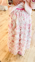 Pink and Cream Floral Ruffle Skirt