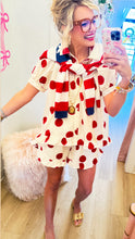 RESTOCK Red and Cream Polka Dot Ruffle Hem Short Set