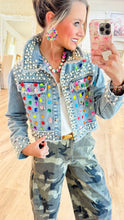 Denim Multi Stone and Pearl Detailed Jacket