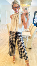 Taupe Bubble Hem Bow Top