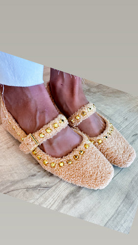 Vintage Havana Fluffy Mary Jane Flats