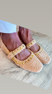 Vintage Havana Fluffy Mary Jane Flats