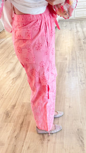 Pink Eyelet Cargo Pants