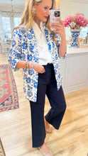Blue Multi Print Open Blazer