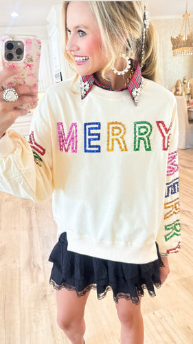 Cream Merry Merry Merry Sweatshirt