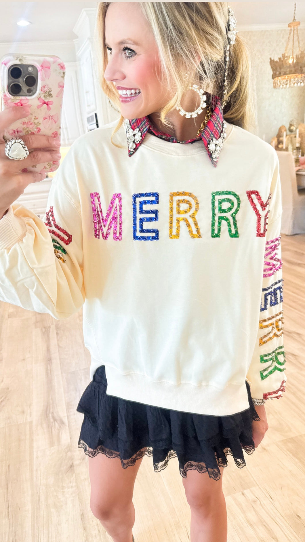 Cream Merry Merry Merry Sweatshirt