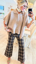 Latte Side Slit Cape Cardigan