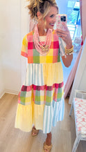 Rainbow Combo Mixed Print Midi Dress