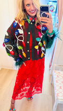 Queen of Sparkle Green Crochet Christmas Cardigan