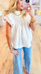White Puffed Sleeve Blouse