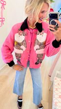 Queen of Sparkles Pink Leopard Suit Santa Cardigan
