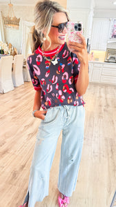Charcoal Multi Color Leopard Sweater