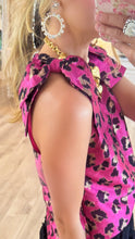 Hot Pink Leopard Print Bow Top