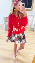 Red Bow Knit Cardigan