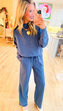 Dusty Blue Sweatshirt Pant Set