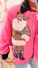 Queen of Sparkles Pink Leopard Suit Santa Cardigan