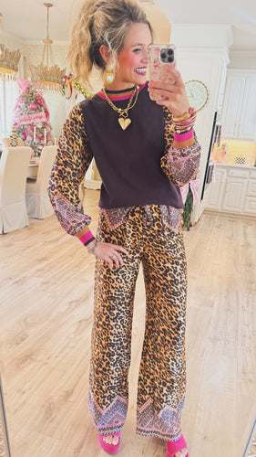 Brown Multi Long Sleeve Sweater