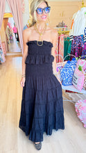 Black Eyelet Tiered Maxi Dress