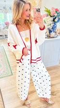 White and Navy Polka Dot Barrel Jeans