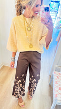 Brown Floral Print Pants