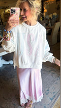 Off White Gingham USA Patchwork Sweatshirt