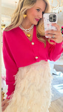 THML Pink Pearl Button Up Sweater