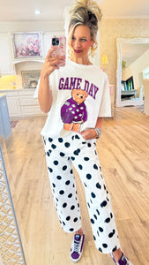 Purple Gameday Bear Tee