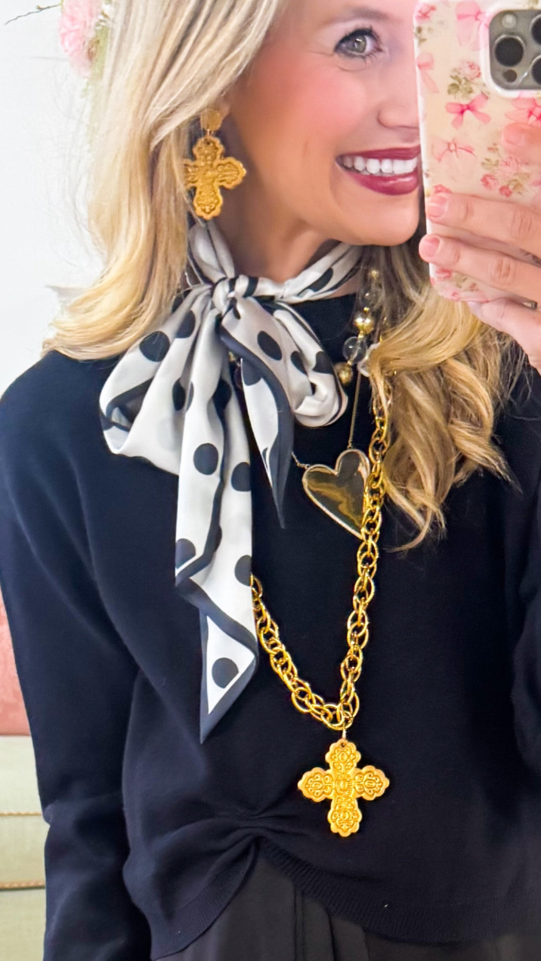 Black Polka Dot Scarf