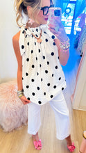 Black and White Polka Dot Bow Top