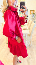 Red Metallic Bow Mini Dress